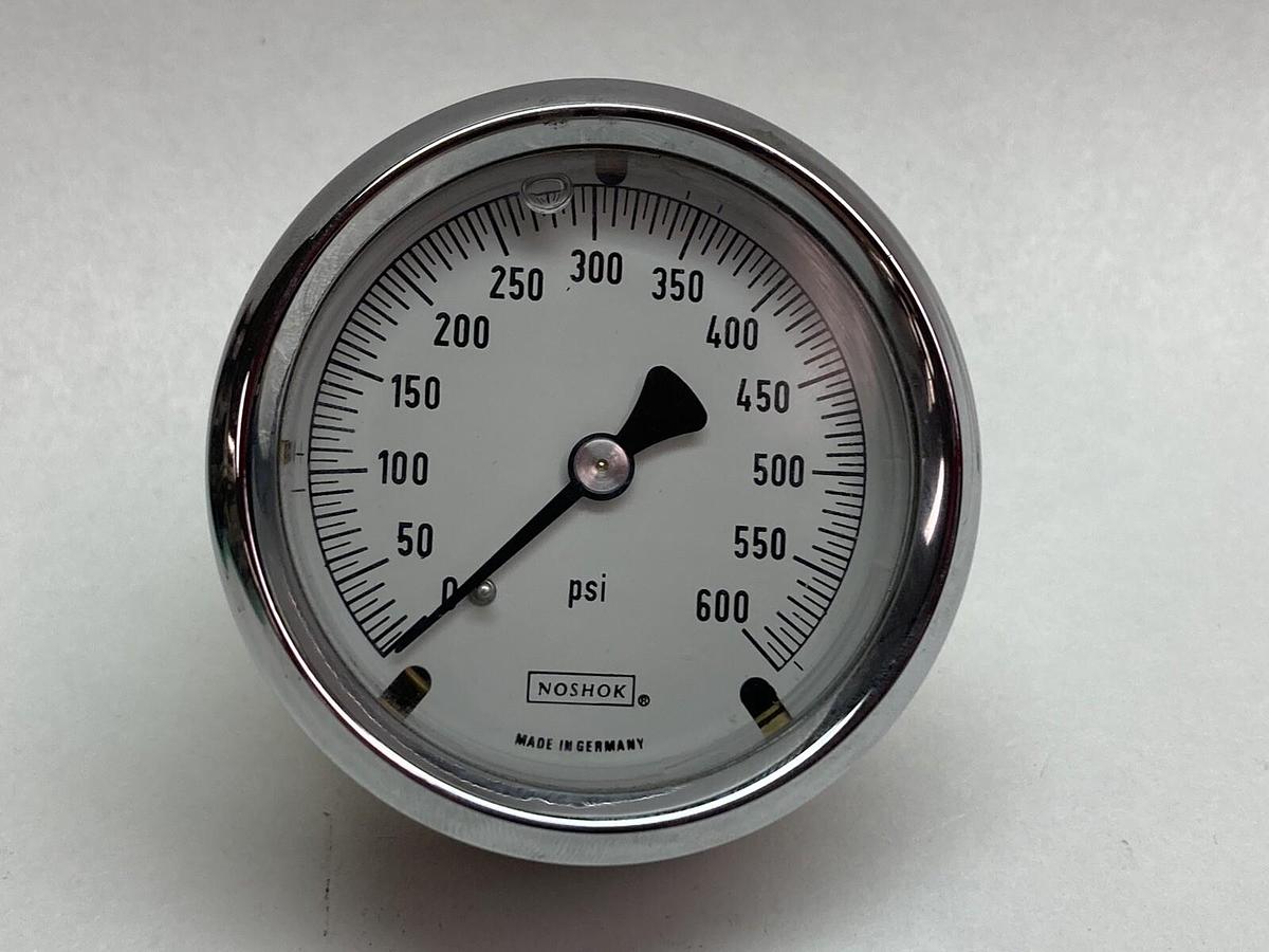 Noshok,0-600 PSI,Fluid-Filled Brass Pressure Gauge