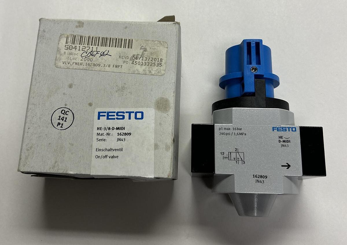 Used FESTO,HE-3/8-D-MIDI,ON/OFF VALVE NEW