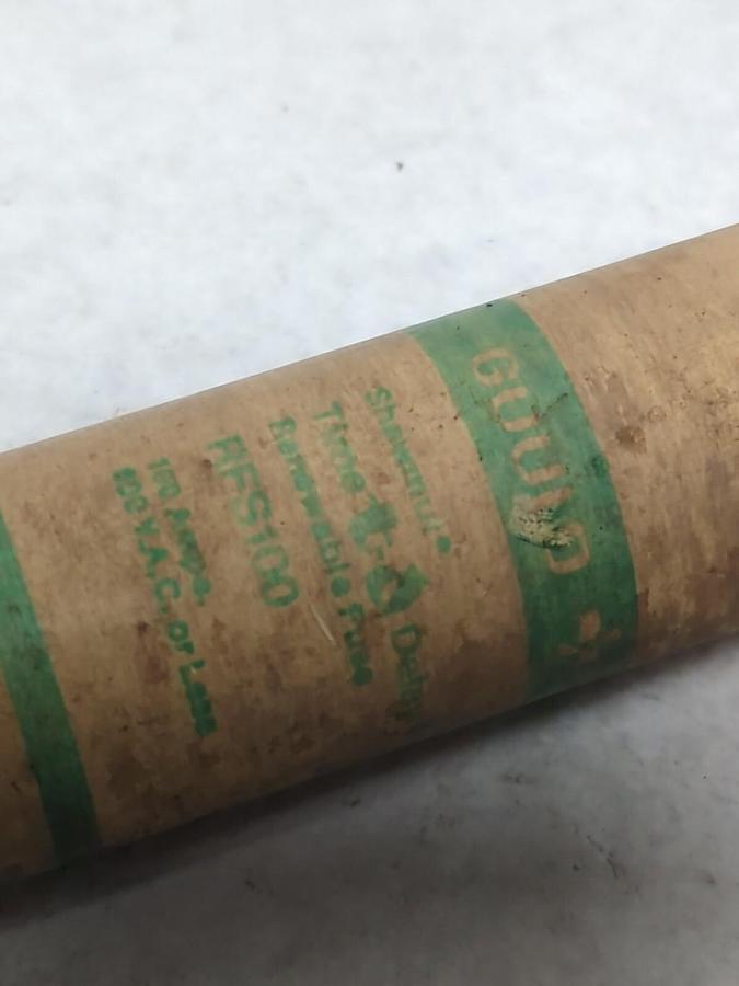 Used GOULD SHAWMUT,RFS100,RENEWABLE 100 AMP FUSE PRE-OWNED