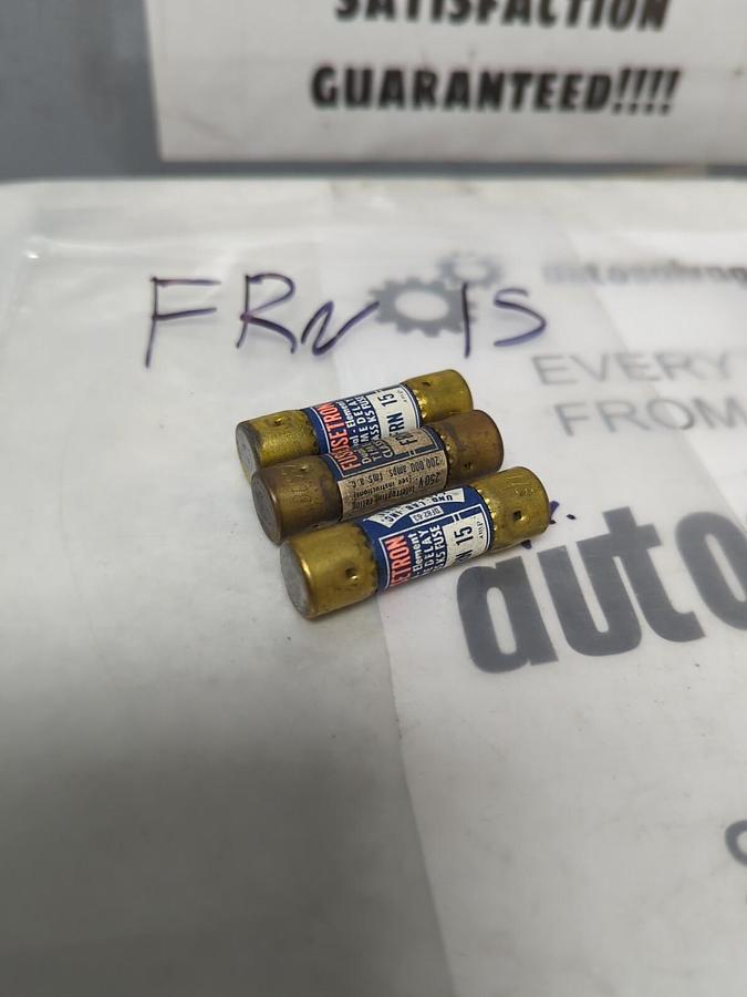 COOPER BUSSMANN,FRN-15,FUSETRON 15 AMP FUSE LOT OF 3 NOS