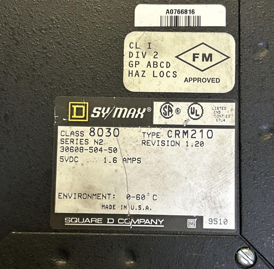 Used SQUARE D SYMAX,8030CRM-210,INTERFACE MODULE