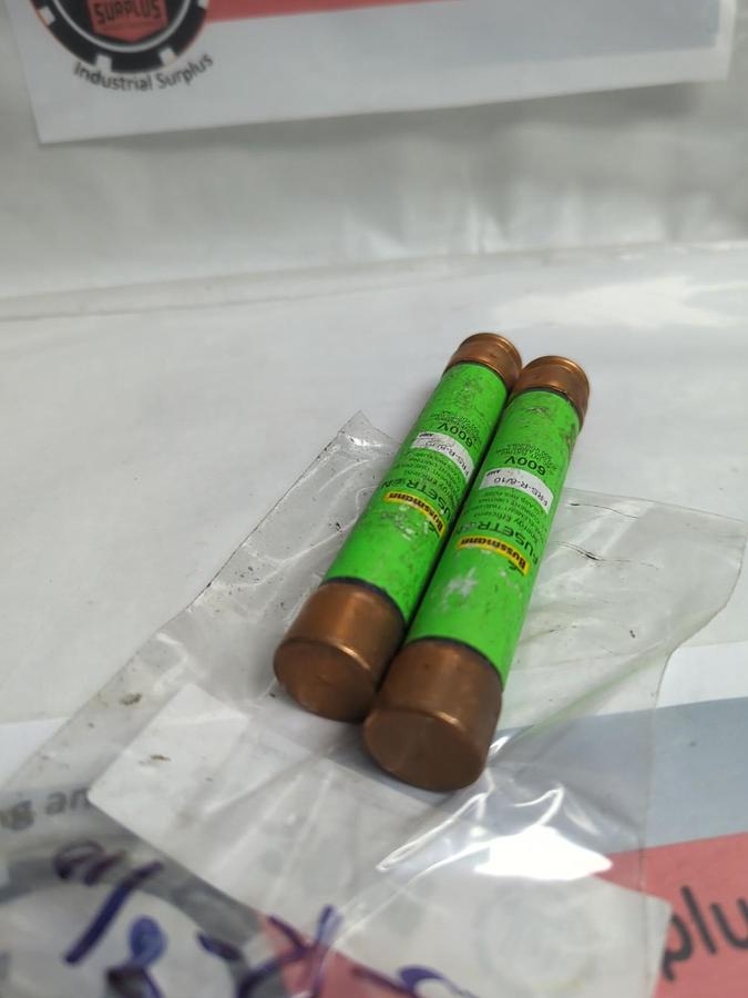 Used COOPER BUSSMANN,FRS-R-8/10,FUSETRON 8/10 AMP FUSE LOT OF 2 PRE-OWNED