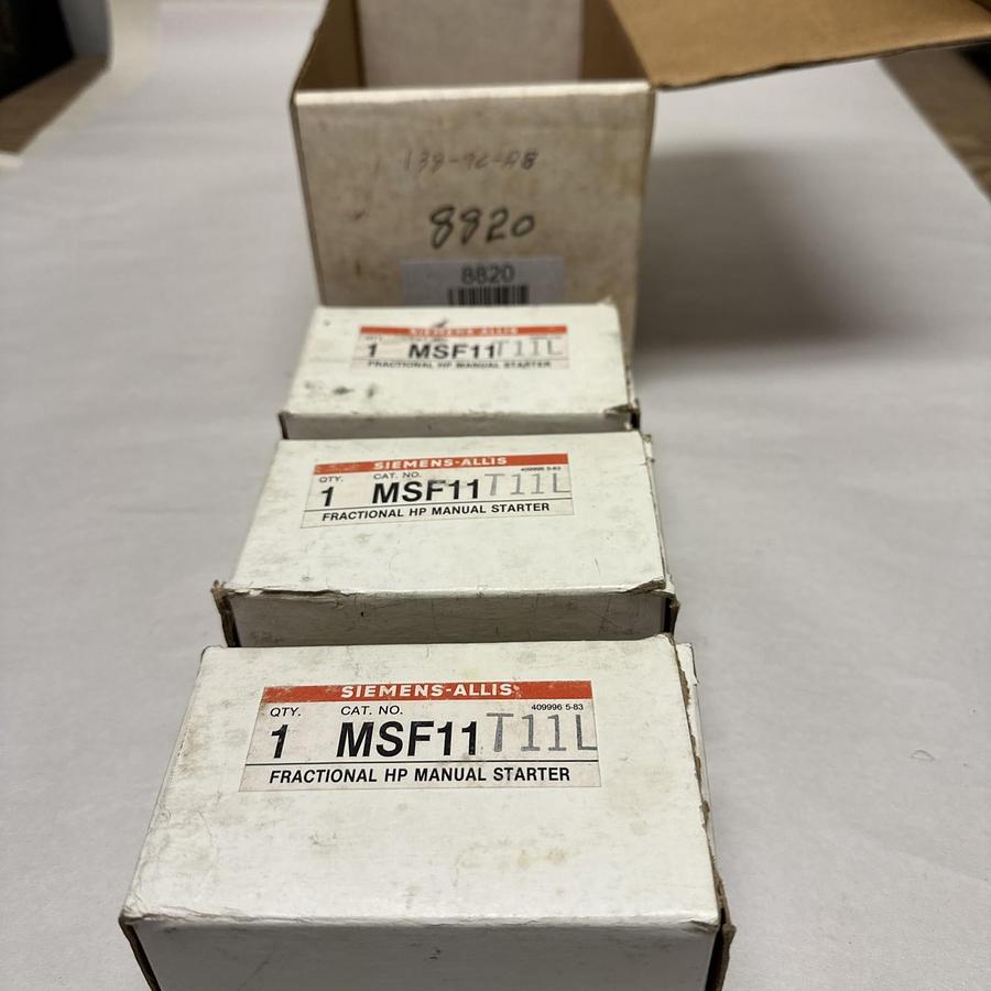 Used Siemens-Allis,MSF11T11L,Fractional HP Manual Starter LOT of 3