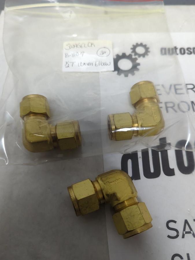 SWAGELOK,B-810-9,1/2T UNION ELBOW LOT OF 3 NOS