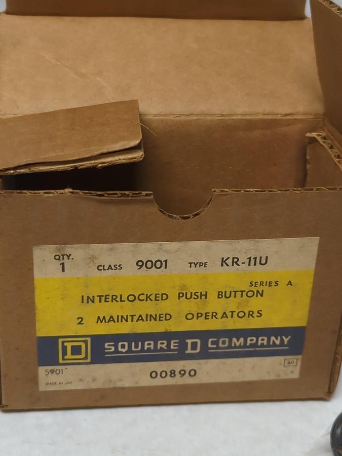SQUARE D,00890,CLASS 9001 KR-11U INTERLOCK PUSH-BUTTON 2 MAINTAINED OPERATORS