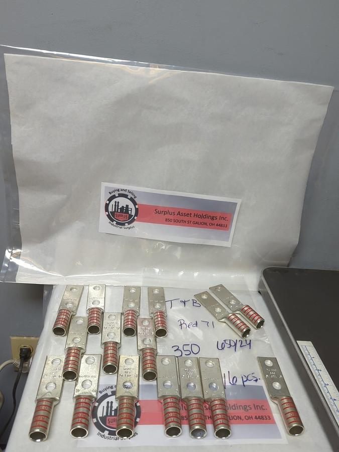 T&B,RED 71,COMPRESSION LUG 2-HOLE 350 650/24 LOT OF 13 NOS