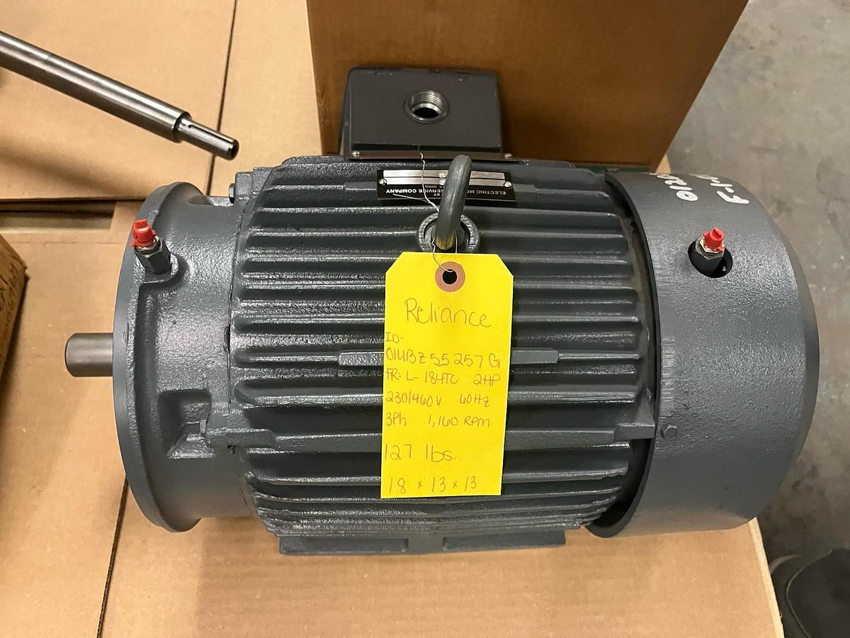 Used RELIANCE,L184TC,EXTRA TOUGH MOTOR 2HP 3PH 1160RPM TEFC