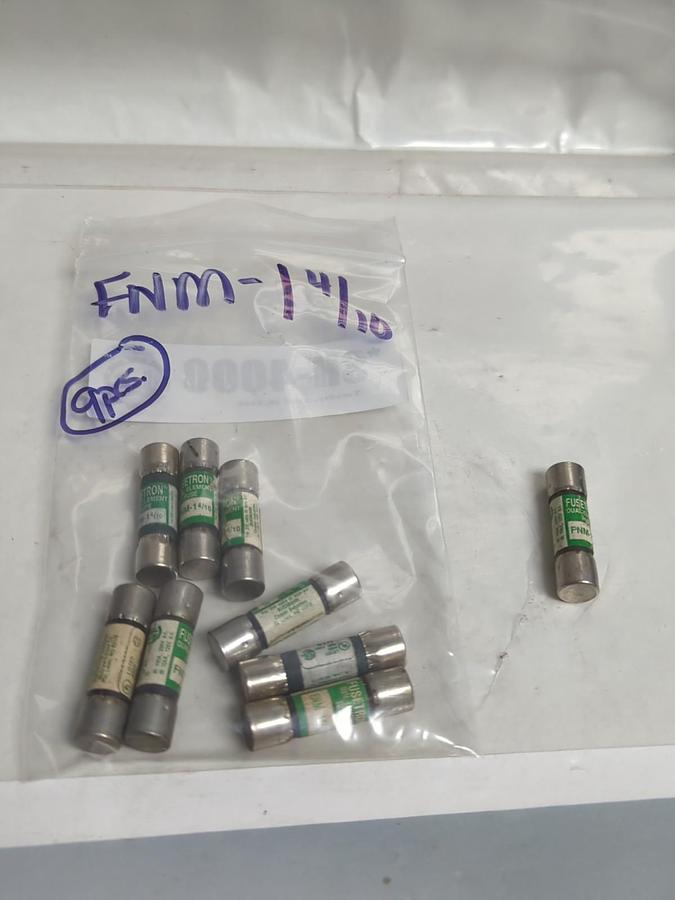 Used COOPER BUSSMANN,FNM-1-4/10,FUSETRON 1-4/10 AMP FUSE LOT OF 9 PRE-OWNED