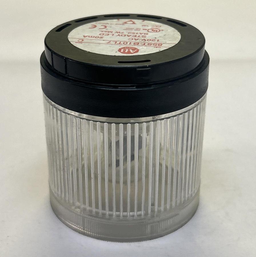 Used ALLEN BRADLEY,855T-B10TL7,SER C CLEAR WHITE STEADY LED STACK LIGHT