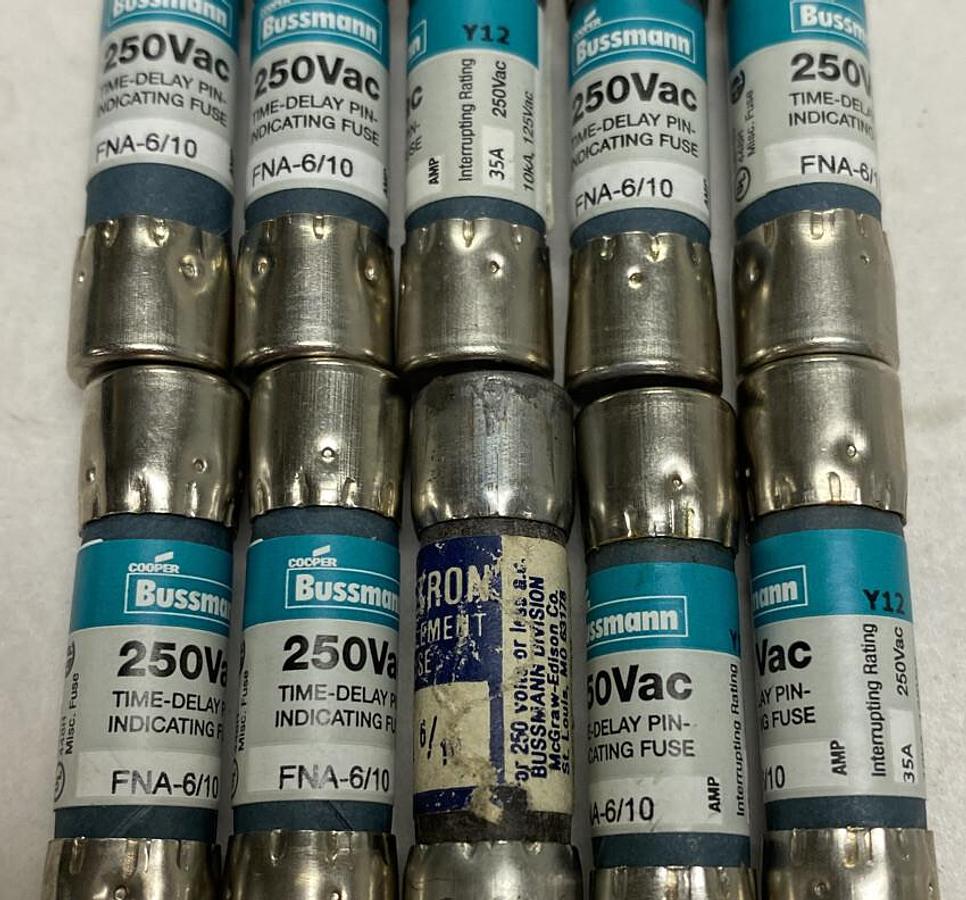 Cooper Bussmann,FNA-6/10,Fuse 6/10 AMP Lot of 10 NOS