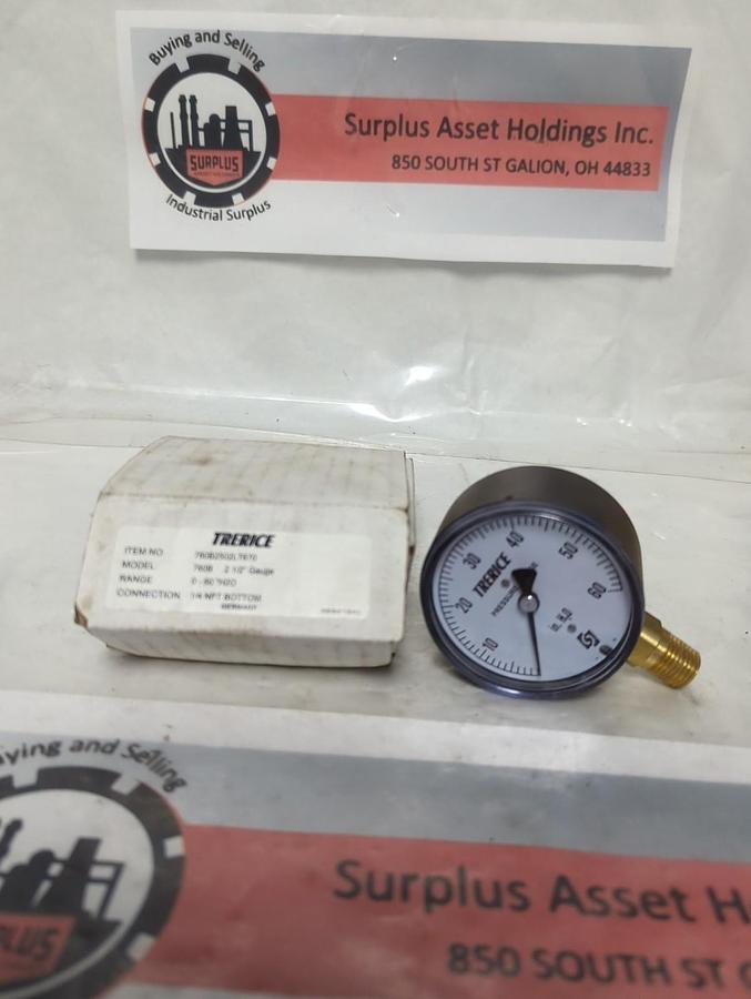 TRERICE,760B,2-1/2 INCH GAUGE 0-60 INCH H201/4 INCH BOTTOM CONNECTION NOS