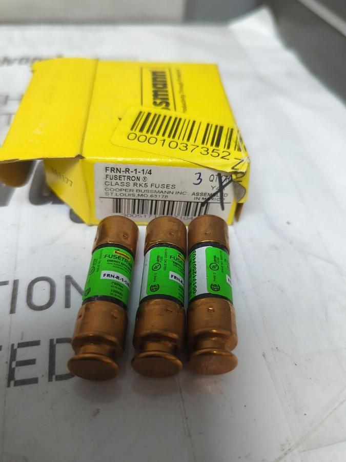 COOPER BUSSMANN,FRN-1-1/4,FUSETRON 1-1/4 AMP FUSES LOT OF 13 NEW