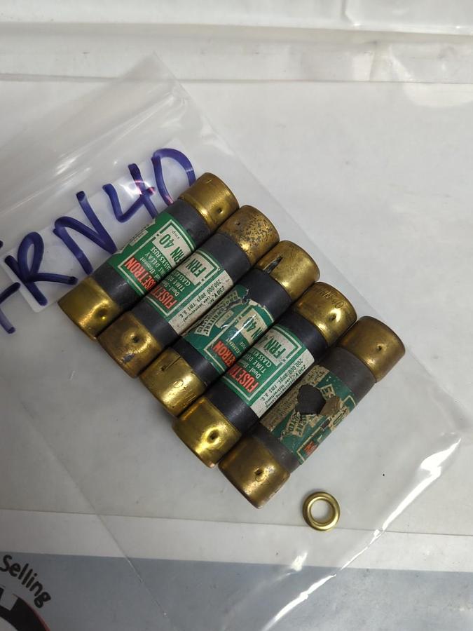 Used COOPER BUSSMANN,FRN-40,FUSETRON 40 AMP FUSE LOT OF 5 PRE-OWNED