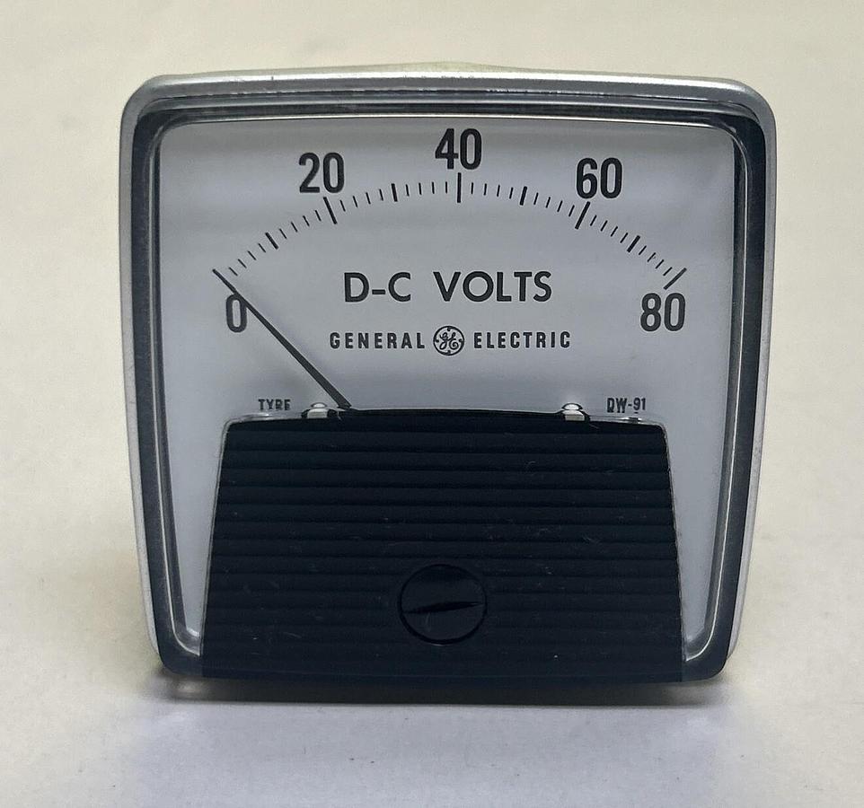 GENERAL ELECTRIC,50-152011PDPD2,PANEL METER 0-80 DC VOLTS NOS
