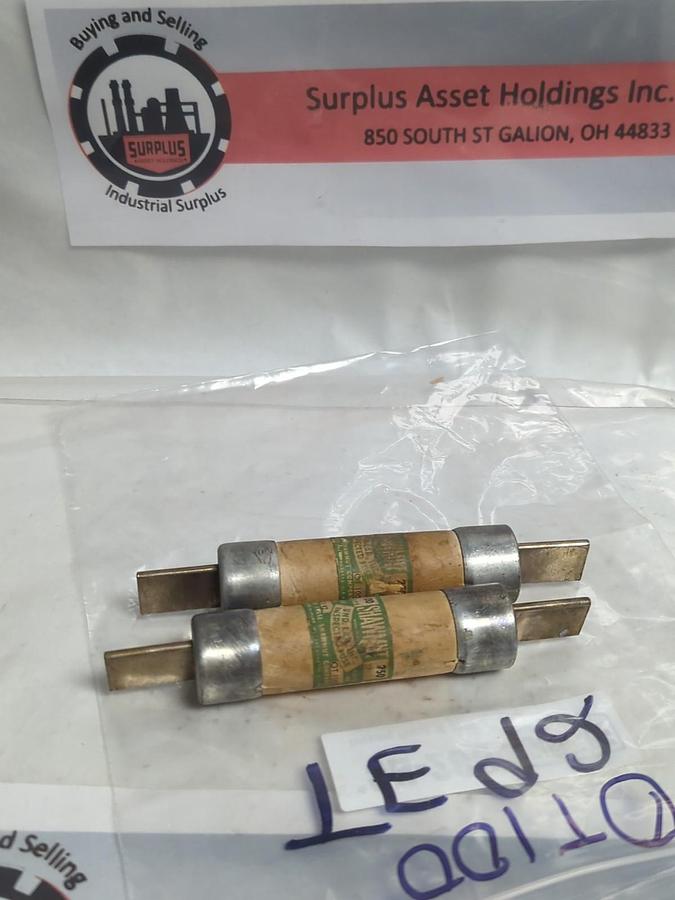 Used SHAWMUT,OT100,ONE-TIME 100 AMP FUSE LOT OF 2 PRE-OWNED