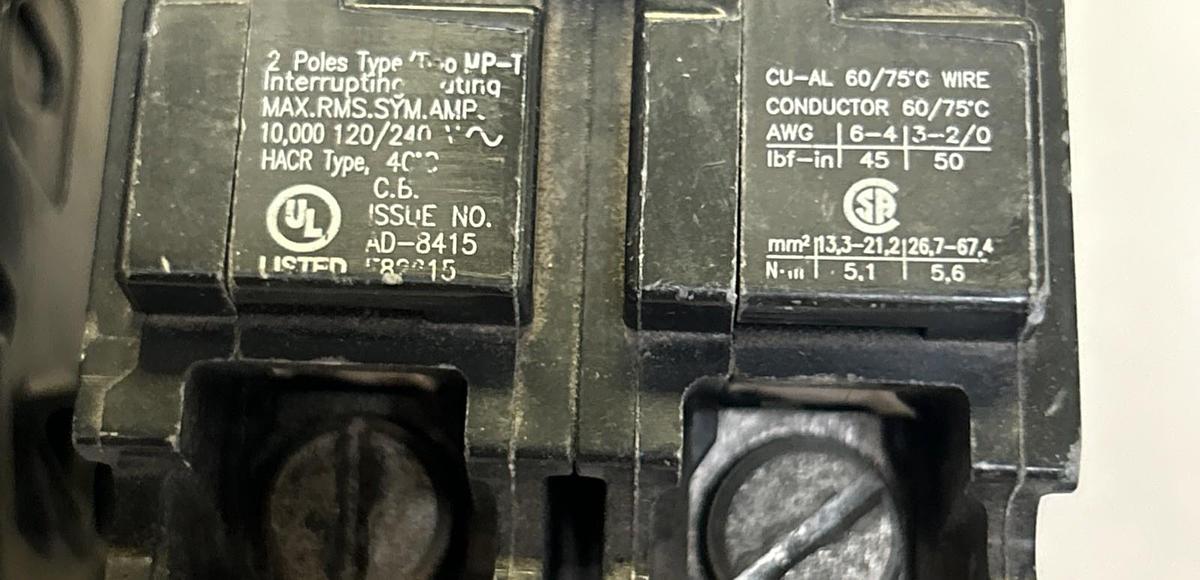 Used MURRAY,MP2100,CIRCUIT BREAKER 100A 120/240V 2P LOT OF 3