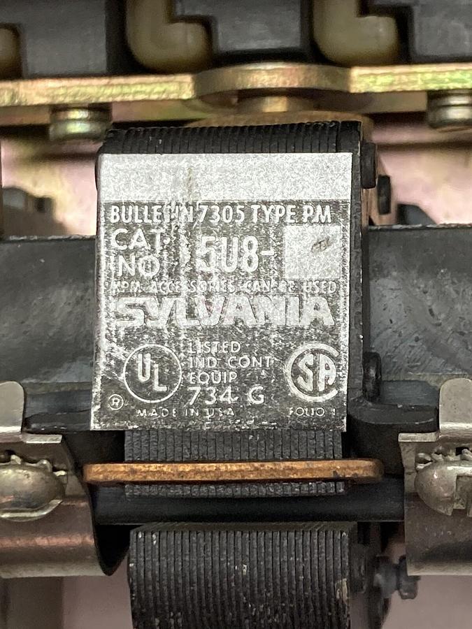 Used Sylvania,5U8-76 Bulletin 7305 Type PM,A.C. Relay 120V 60 HZ
