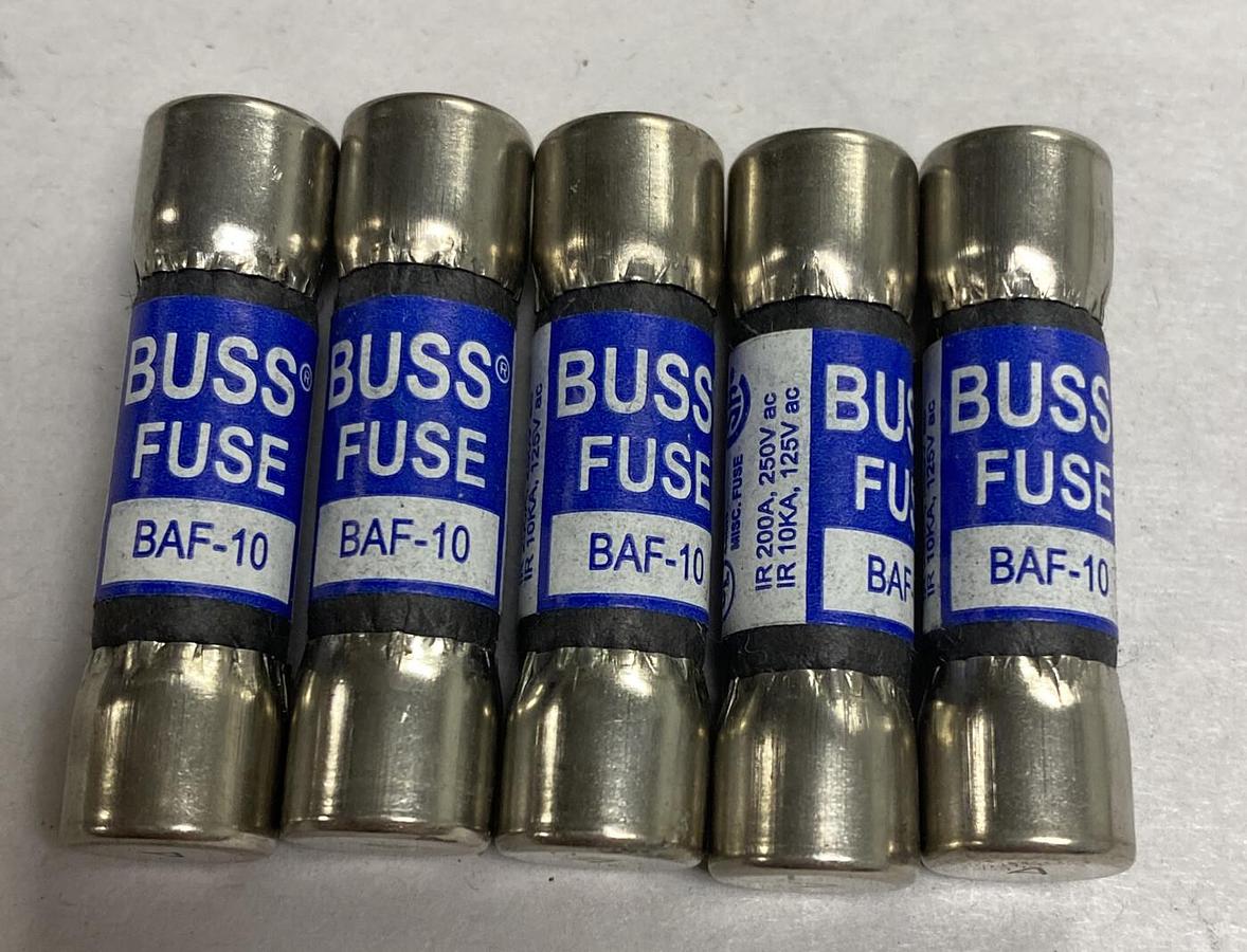 Cooper Bussmann,BAF-10,Fuse Lot Of 5 NOS