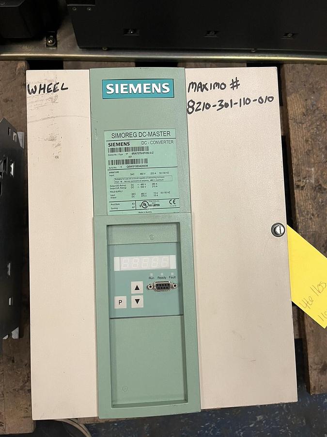 Used SIEMENS,6RA7078-6FV62-0-Z,SIMOREG DC CONVERTER 500VDC 210A