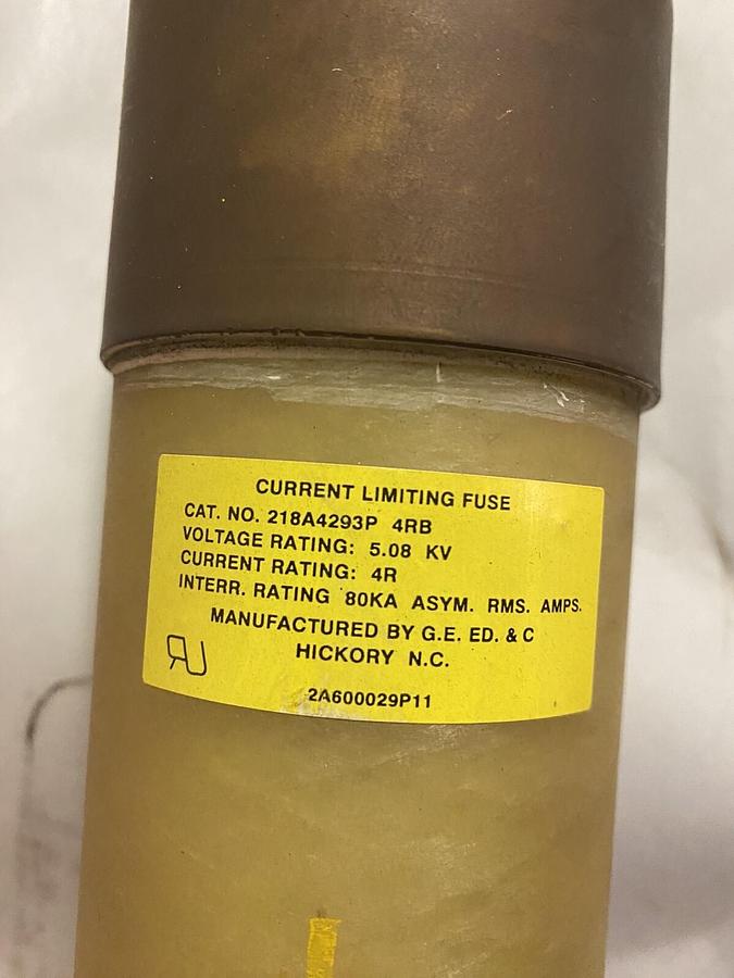 Used GE,218A4293P-4RB,CURRENT LIMITING FUSE 5.08KV 80KA 4R