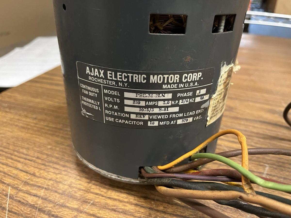 Used AJAX,PSC-34-2LN,BLOWER MOTOR 3/4HP 230V 1PH
