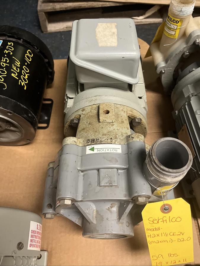 Used SERFILCO,H2-X1-1/2CE2V(M2xM1)-D2.0,SERIES HE HORIZONTAL CHEMICAL PUMP 2HP 2X1.5