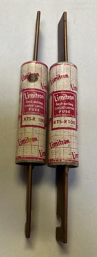 Used BUSSMANN,KTS-R-100,LIMITRON FUSE 100A 600V LOT OF 2