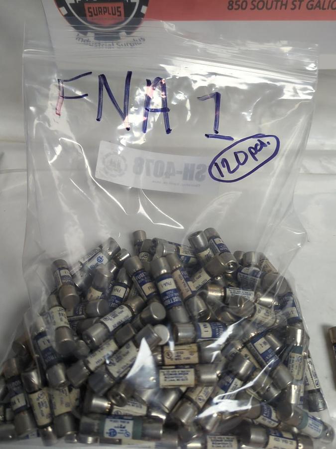 Used COOPER BUSSMANN,FNA 1,FUSETRON 1 AMP FUSE LOT OF 120 PRE-OWNED
