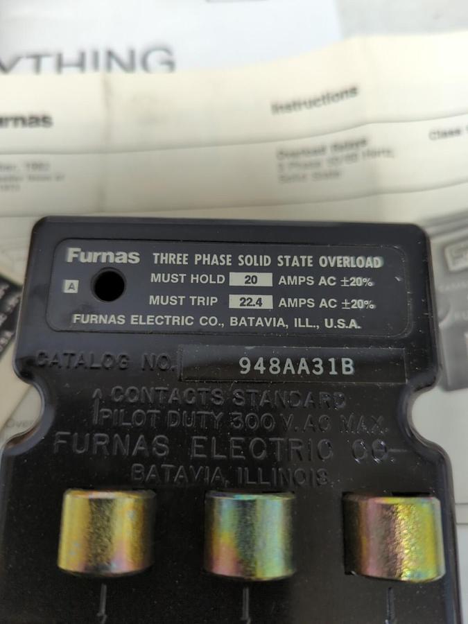 FURNAS,948AA31B,3 PHASE SOLID STATE RELAY NOS