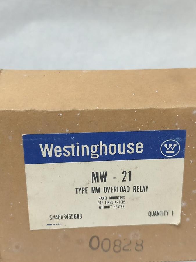 WESTINGHOUSE,NW-21,TYPE MW OVERLOAD RELAYPANEL MOUNTING WITHOUT HEATER NOS