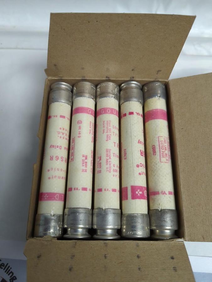 GOULD SHAWMUT,TRS6R,TRI-ONIC 6 AMP FUSE LOT OF 10 NOS