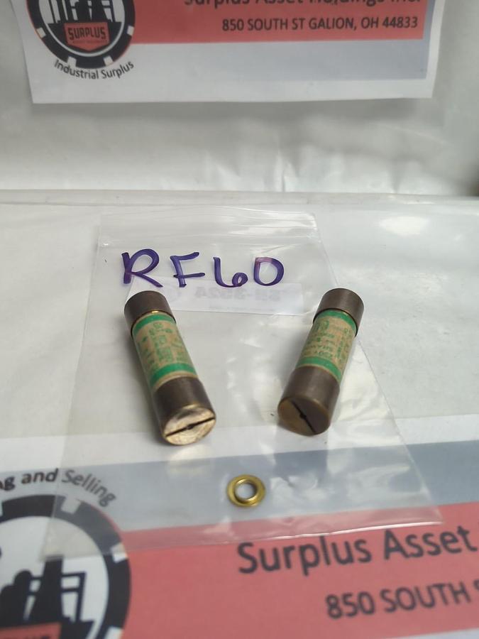 SHAWMUT,RF60,RENEWABLE 60 AMP FUSE LOT OF 2 PRE-OWNED