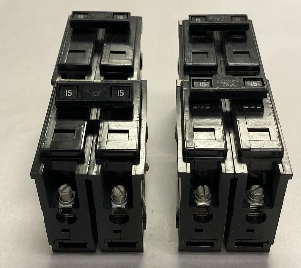 Used CUTLER HAMMER,M1640,CIRCUIT BREAKER 15A 2P LOT OF 4