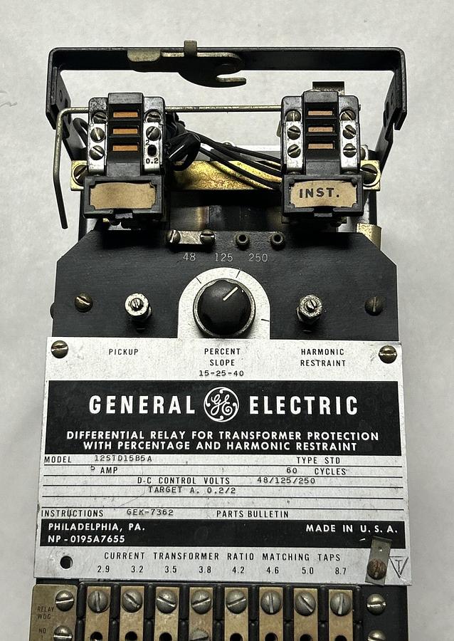 Used GENERAL ELECTRIC,12S1D15B5A,DIFFERENTIAL RELAY