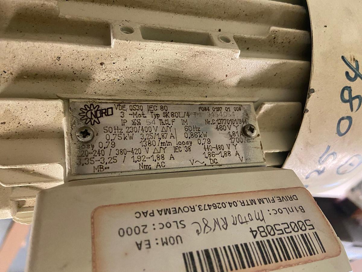 Used Nord,SK02-80-L/4-TW,Gear Reducer Ratio 9.28