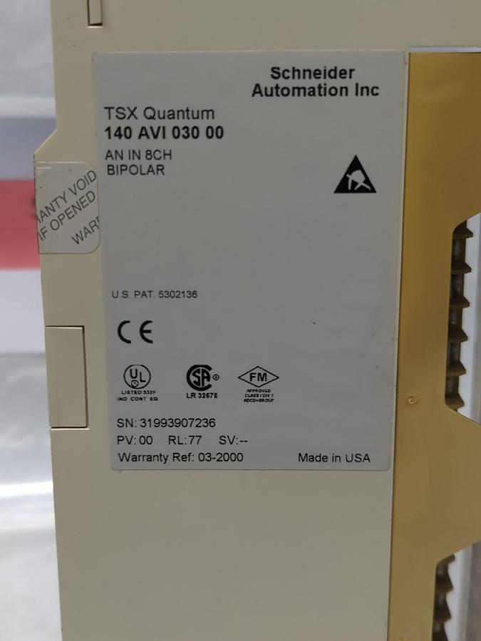 Used SCHNEIDER AUTOMATION,140 AVI 030 00,TSX QUANTUM MODULE AN IN 8CH BIPOLAR USED