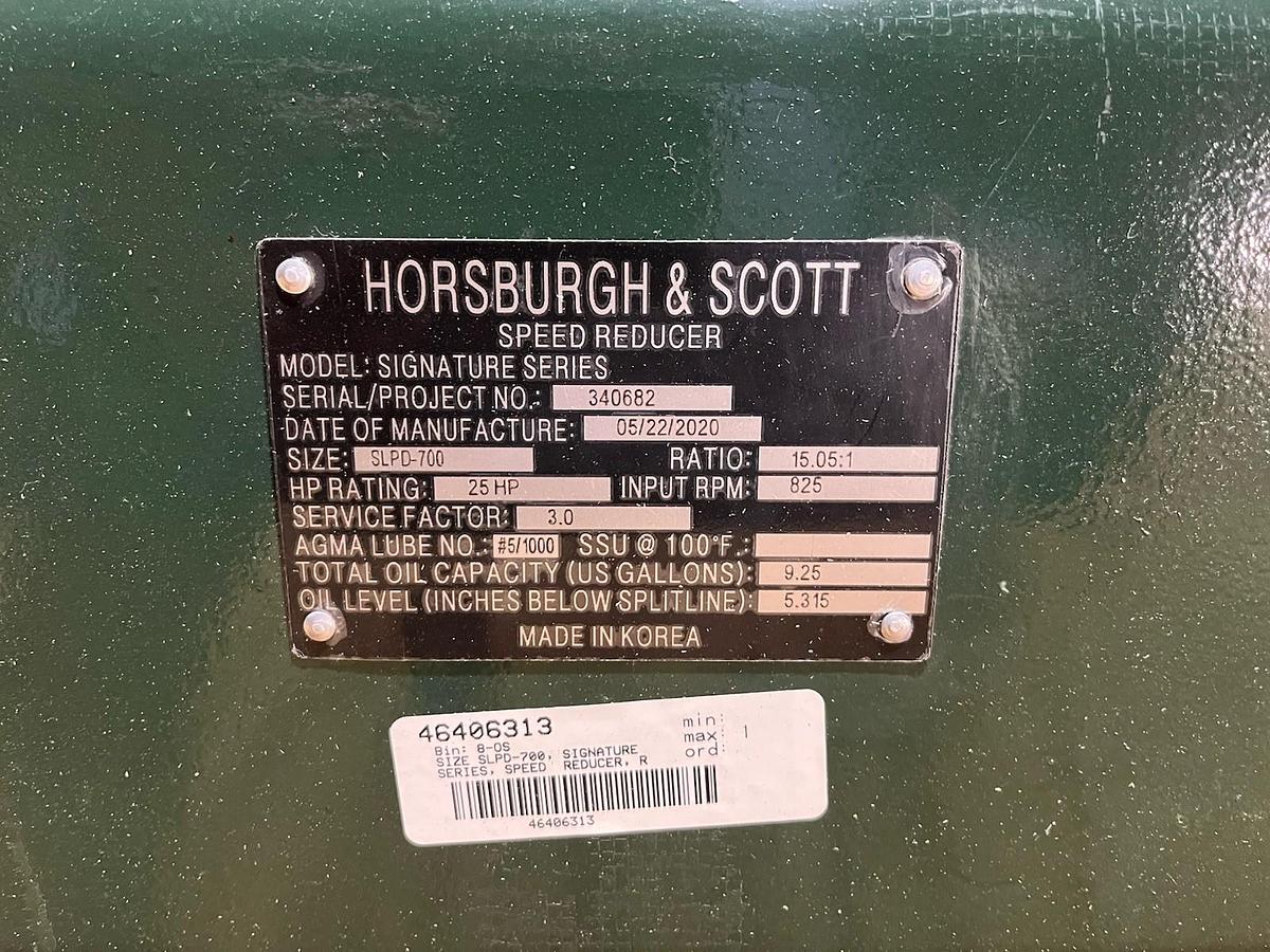 HORSBURGH & SCOTT,SLPD-700,GEAR SPEED REDUCER RATIO 15.05 INPUT 25HP 825RPM