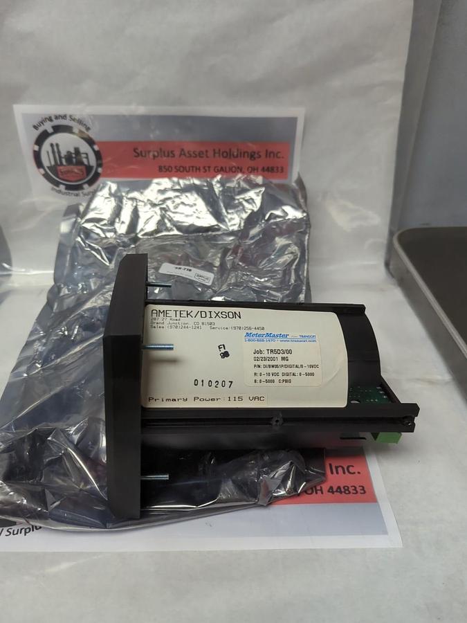 AMETEK/DIXSON,BW051P,PROGRAMMABLE BAR GRAPH PSIG METER PRIMARY POWER 115VAC NOS