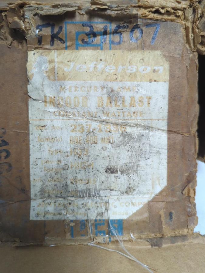 JEFFERSON ELECTRIC,237-1336,ULTRA-MERC MERCURY LAMP INDOOR BALLAST NOS