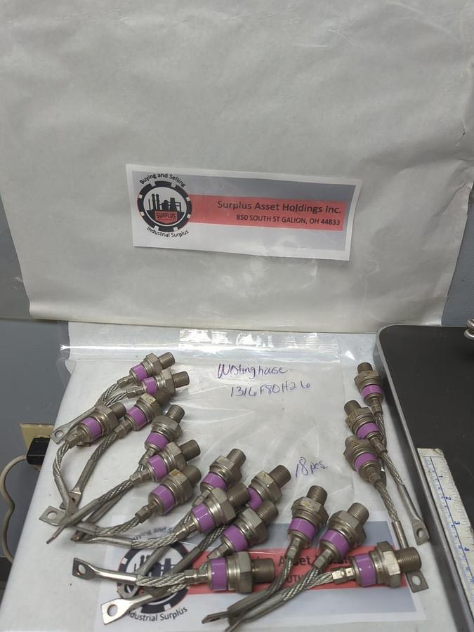 Used WESTINGHOUSE,1316F80H26,RECTIFIER DIODE LOT OF 18 PRE-OWNED