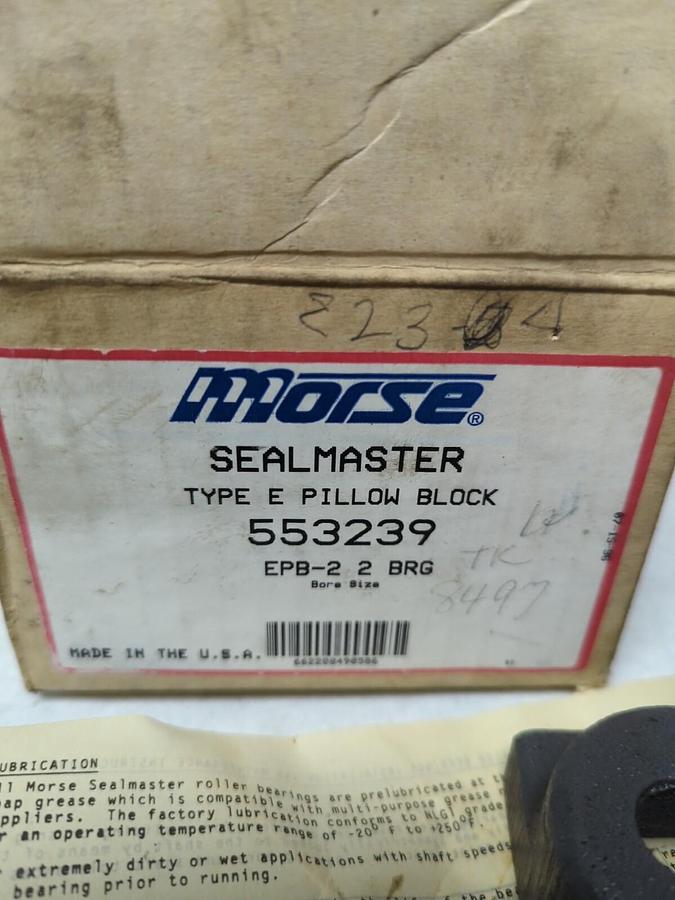 MORSE SEALMASTER,553239,EPB-2 2 BRG PILLOW BLOCK BEARING 2 INCH BORE NOS