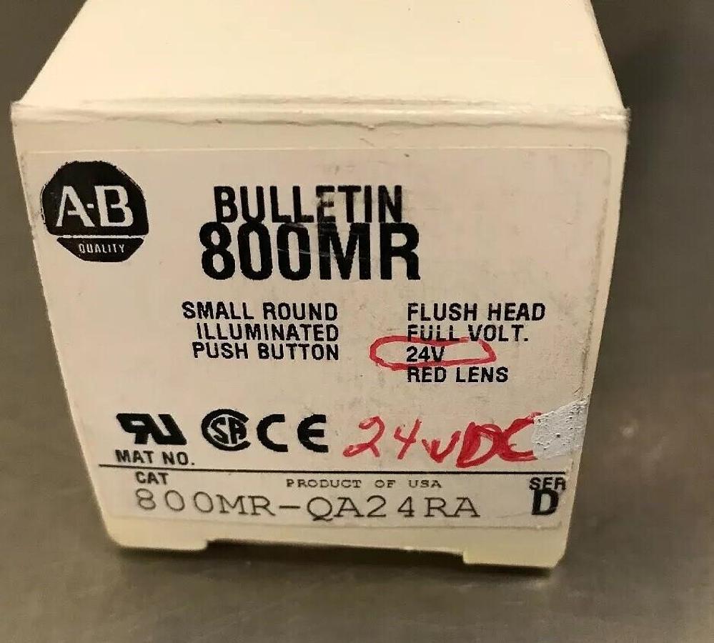 Allen Bradley,800MR-QA24RA,Small Round Illuminated Push Button