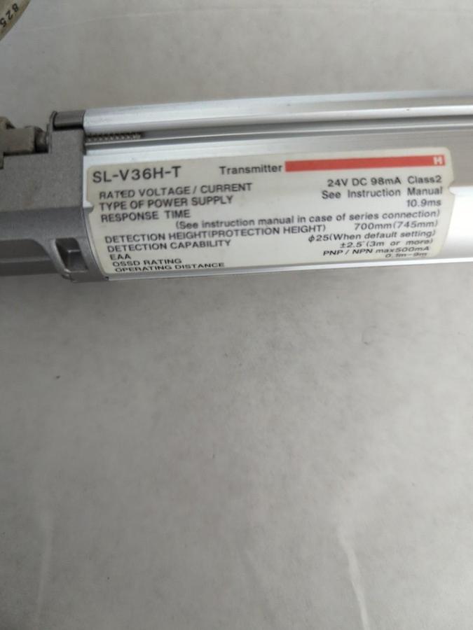 Used KEYENCE,SL-V36H-T-SL-V36H-R,LIGHT CURTAIN TRANSMITTER & RECEIVER SET 24VDC 82mA