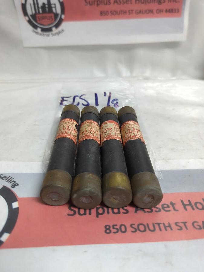 Used ECON,ECS 1-1/8,TIME-DELAY 1-1/8 AMP FUSE LOT OF 4 PRE-OWNED