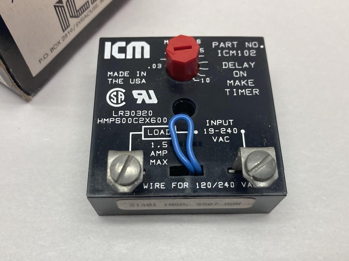 Used ICM,ICM102,Delay On Make Timer 19-240V, 1.5A Max
