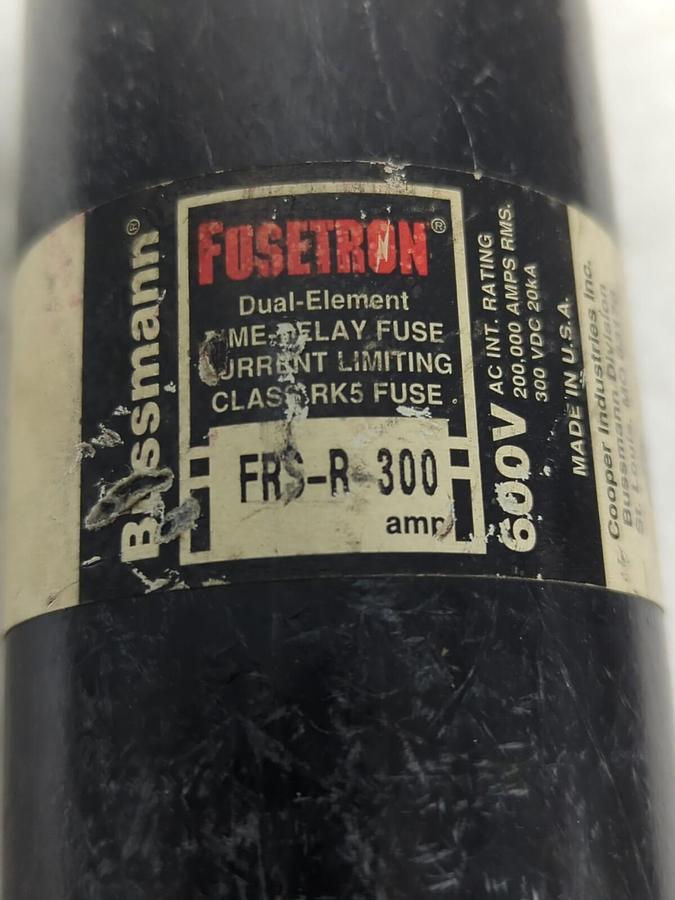 Used COOPER BUSSMANN,FRS-R-300,FUSETRON 300 AMP FUSE PRE-OWNED