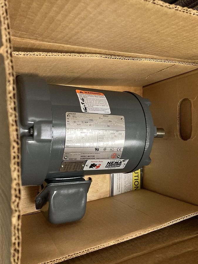 US Motor,H1P2D,3-Phase Motor 1 HP  Frame 143T  1755 RPM