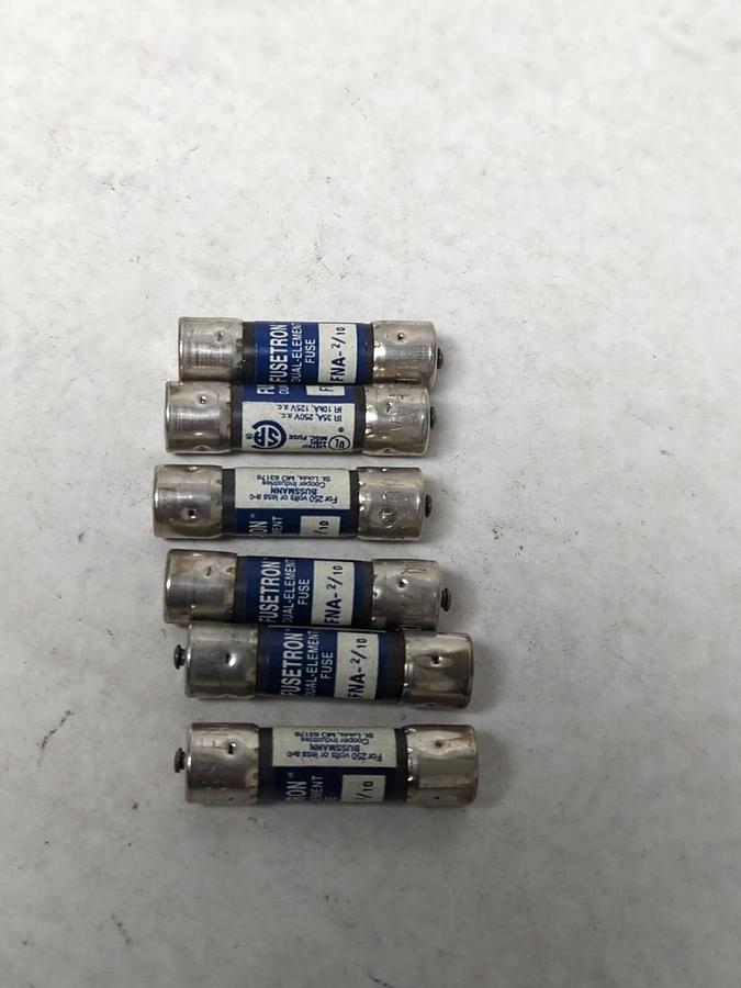 COOPER BUSSMAN,FNA-2/10,FUSETRON 2/10 AMP FUSE LOT OF 6 NOS