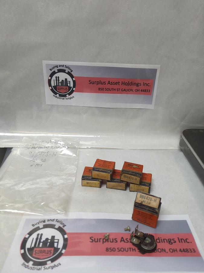 WESTINGHOUSE,966 478-H,OVERLOAD THERMAL HEATER RELAY LOT OF 6 NOS