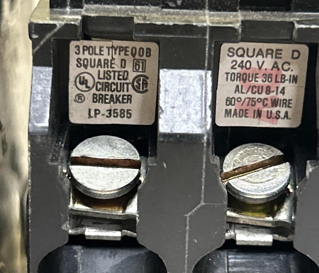 Used SQUARE D,QO330,CIRCUIT BREAKER 30A 240V 3P LOT OF 3